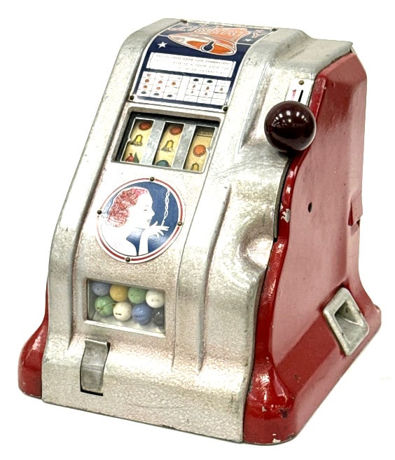 Liberty Bell 1 Cent Trade Stimulator: Liberty Bell 1 Cent Trade Stimulator. This Countertop Machine Was Manufactured To Encourage Individuals To Indulge In A Game Of Chance In Saloons and Eventually General Stores. The Winners Were Often 