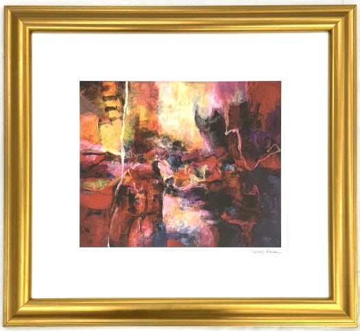 Harold Larson "Fruits Of Passion" Lithograph: Limited Edition lithograph by listed United States & Sweden artist Harold E. Larson. The lithograph is titled "Fruits of Passion" and is signed in the lower right border in pencil, number 6 in an edit