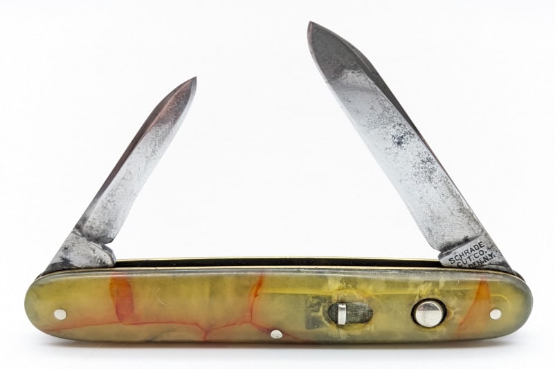 Schrade Celluloid Double Switchblade Knife (1 of 4)