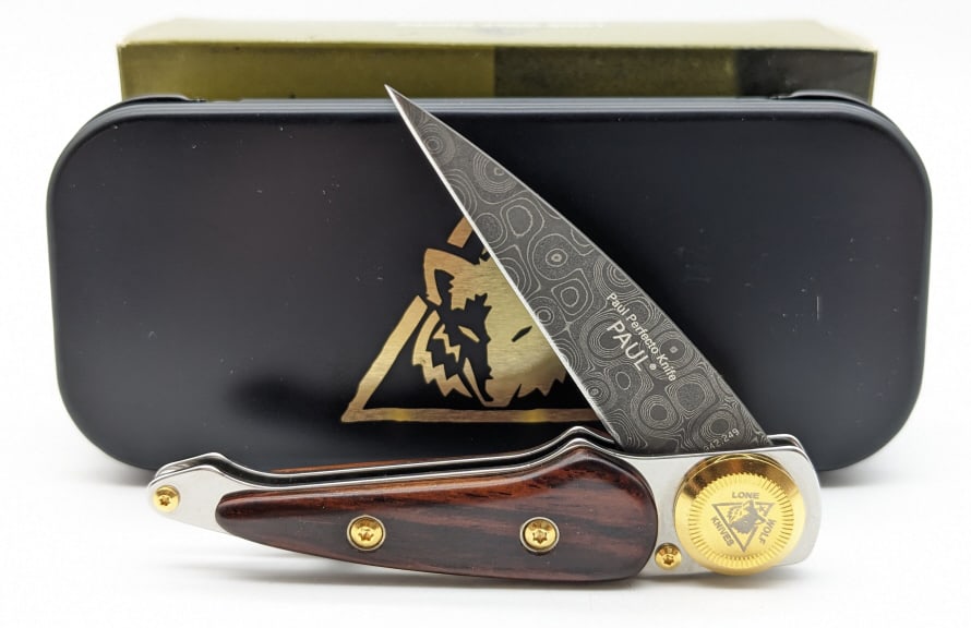 Lone Wolf Paul Perfecto Cocobolo Damascus Knife 1 of 150 (1 of 4)