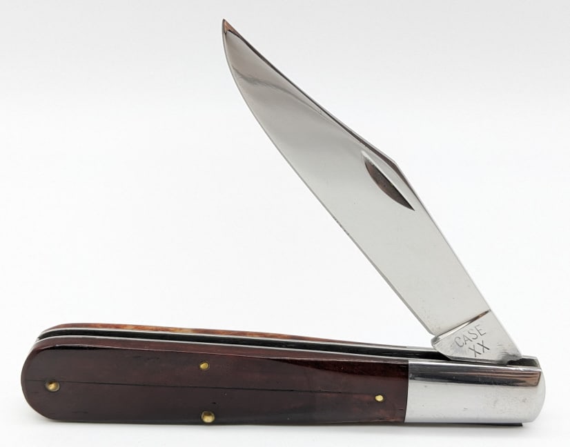 1940-64 Case XX Bone Grand Daddy Barlow Knife: 1940-64 Case XX Bone Grand Daddy Barlow 6143. Knife is in nice polished condition with some scratches on the blade, and scuffs on the bolsters from handling and age. Overall measures 5-1/8in when clos