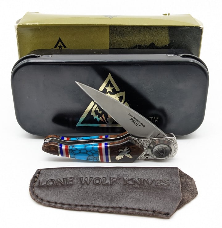 Lone Wolf Paul Perfecto David Yellowhorse Original Liberty Eagle Knife (1 of 4)