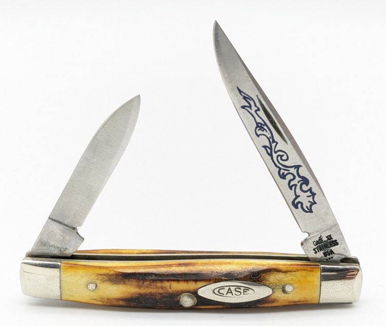 1977 Case XX Blue Scroll Stag Small Stockman 5233 (1 of 4)