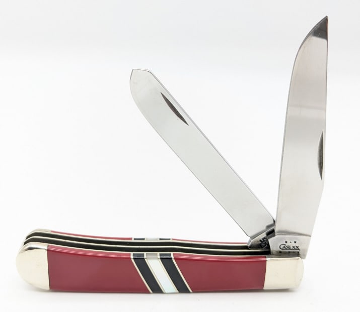 2003 Case XX Exotic Red Corral Trapper Knife EX254 (1 of 4)