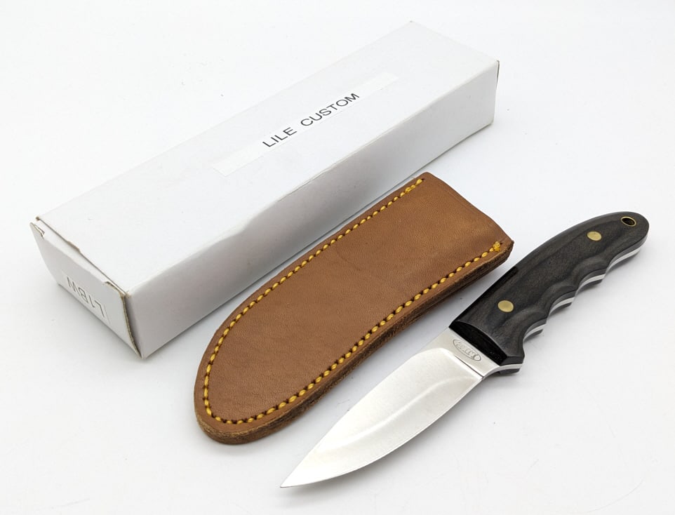 NIB Repro Jimmy Lile L1BW Hunting Knife w/ Sheath (1 of 6)