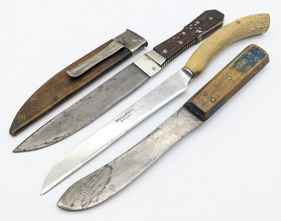 3) Vtg Will & Finck & Unbranded Fixed Blade Knives (1 of 6)