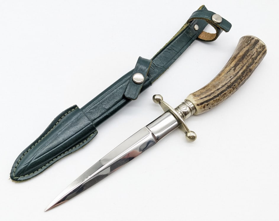 Linder Messer Solingen Stag Dagger Knife w/ Sheath (1 of 6)