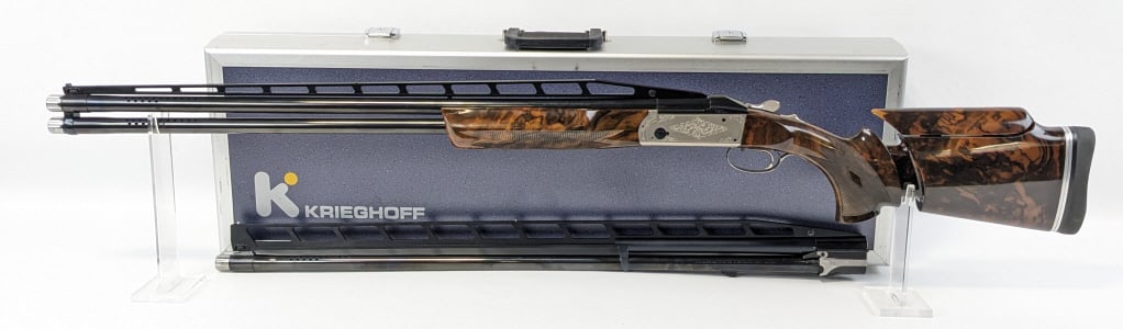 Krieghoff K-80 Trap Special Comp 12 Ga O/U Shotgun: Krieghoff K-80 Trap Special Competition 12 Ga O / U Shotgun. Shotgun comes in the original Krieghoff case with a 32in ported K-80 Trap Special O / U barrel, 34in ported K-80 Trap Special unsingle barr