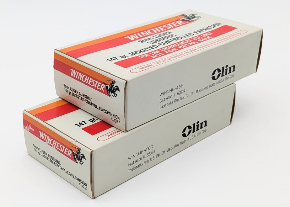 100 Rnds Winchester 9mm Luger 147 Gr Cartridges: 100 Rnds Winchester 9mm Luger 147 Gr Jacketed-Controlled Expansion Cartridges. Comes In 50 Round Boxes.
