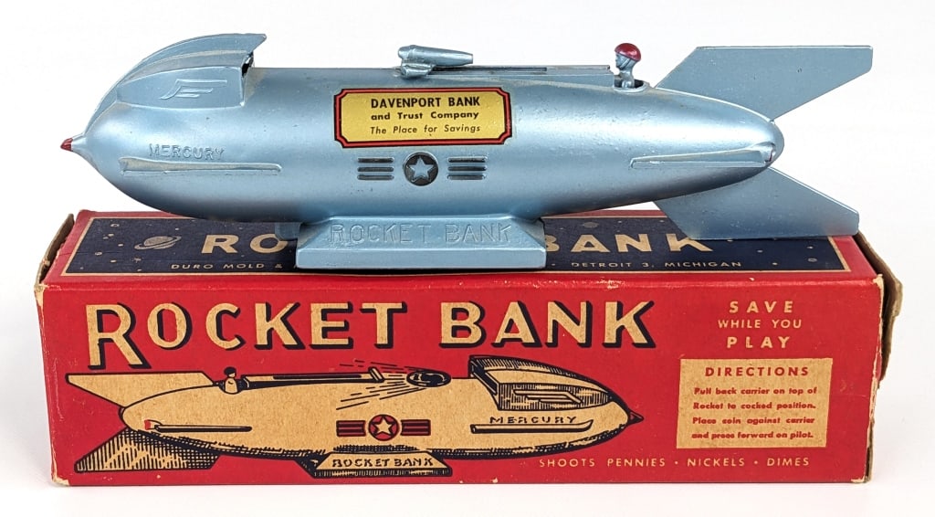 Mechanical Rocket Bank w/ Original Box (1 of 10)
