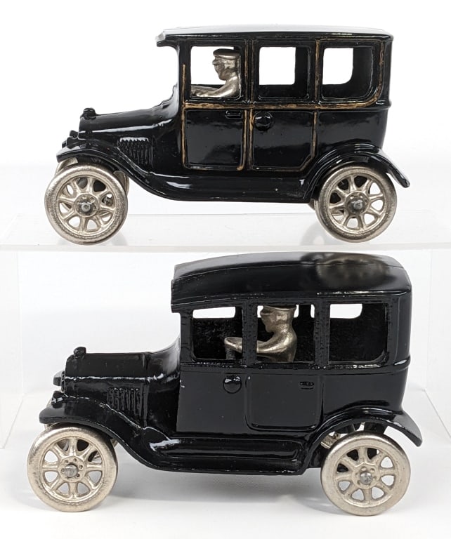 (2) Restored Arcade Cast Iron Coupe Cars (1 of 15)