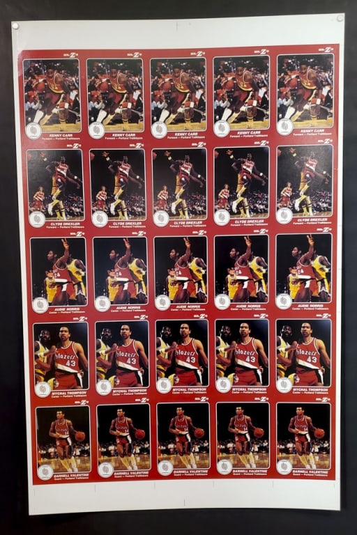 1984 Star Uncut Sheet Portland Trailblazers Cards (1 of 12)