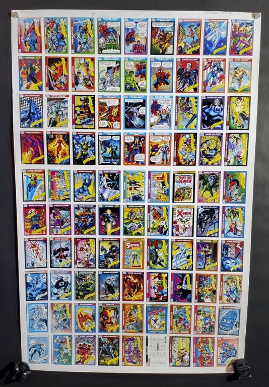 1990 Marvel Comics Trading Card Uncut Sheet (1 of 8)