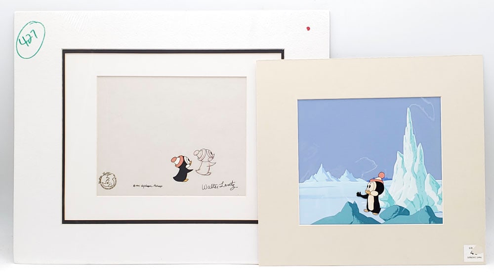 (2) Walter Lantz "Chilly Willy" Production Cells (1 of 10)