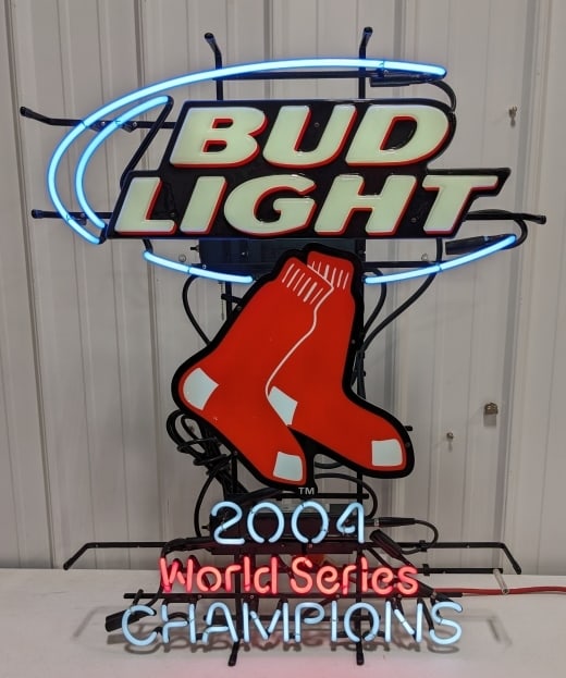 2004 Bud Light Red Sox World Champions Neon Sign (1 of 10)