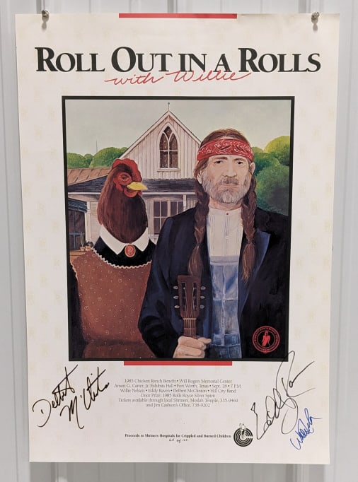 1985 Willie Nelson Chicken Ranch Signed Poster (1 of 6)