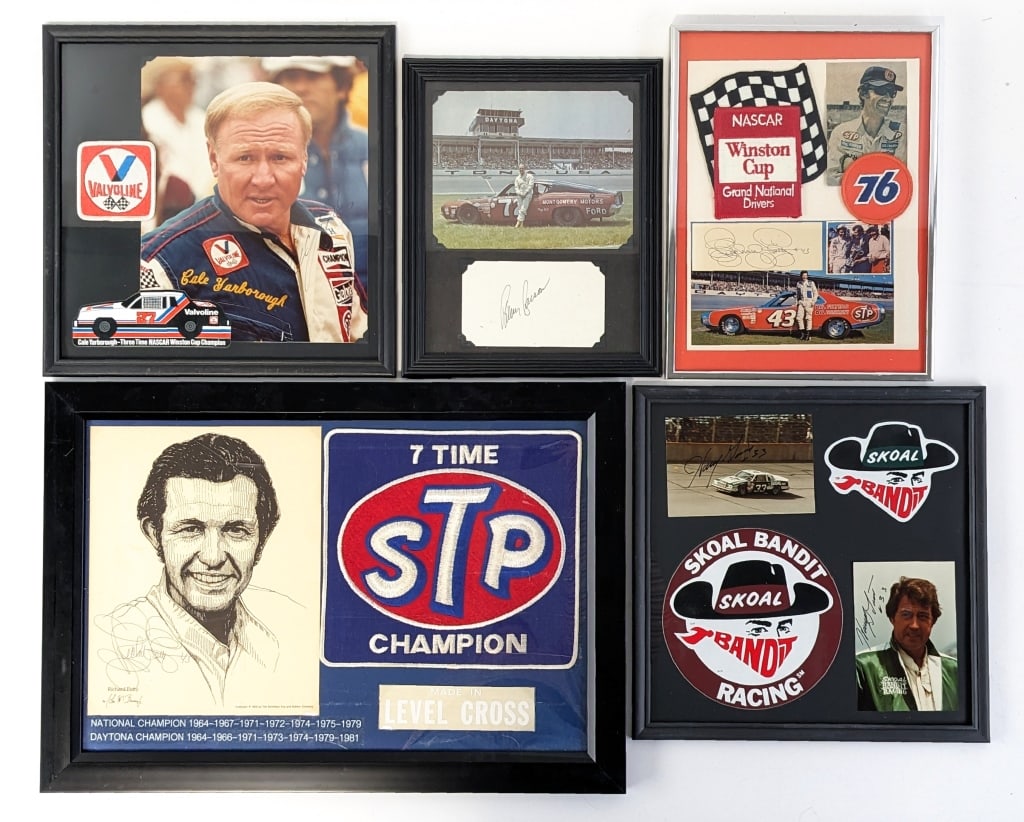 (5) Framed Nascar Photos and Cut Signatures (1 of 4)