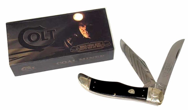Colt "Coal Miner" CT635 2 Blade Folding Knife NIB: Colt "Coal Miner" CT635 2 Blade Folding Knife NIB. The Colt CT 635 is new and in the original box. Blade measures 4 1/8 inches in length. A very nice Colt folding knife for your collection.