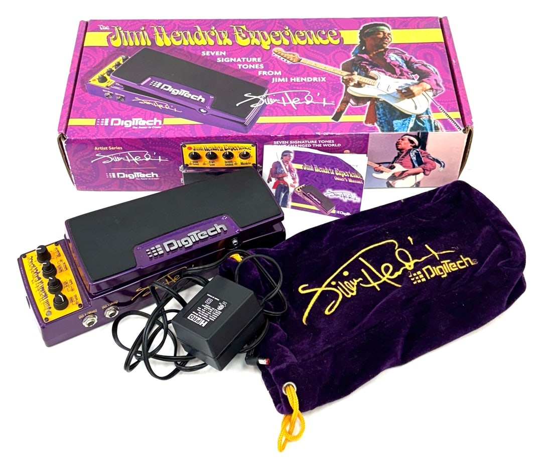 Digi Tech Jimi Hendrix Experience Pedal in Box: Digi Tech Jimi Hendrix Experience Pedal in Box.? The Jimi Hendrix Experience Pedal is in very nice to like new condition.? Pedal is in the original box.? Box contains paperwork and power cord.? Box re