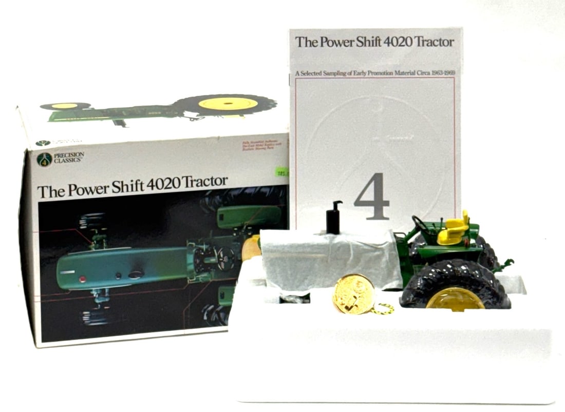 1:16 ERTL Precision Classics John Deere Power Shift 4020 Tractor: 1:16 ERTL Precision Classics John Deere Power Shift 4020 Tractor (Item# 5549) in Original Box.? 1993 Mfg. Date, Tractor is in good condition with original factory packaging on tractor, box is in good