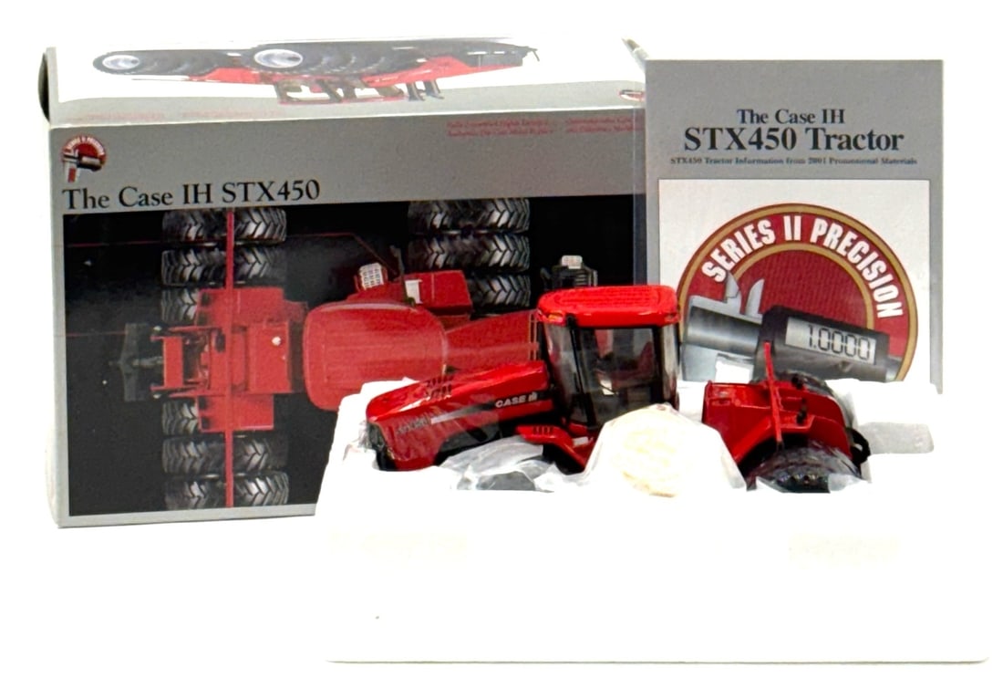 1:32 ERTL Series II Precision Case IH STX450 Tractor: 1:32 ERTL Series II Precision Case IH STX450 Tractor (Item# 14102) in Original Box.? 2003 Mfg. Date, Tractor still has original factory packaging intact, box in in good condition with minor markings a