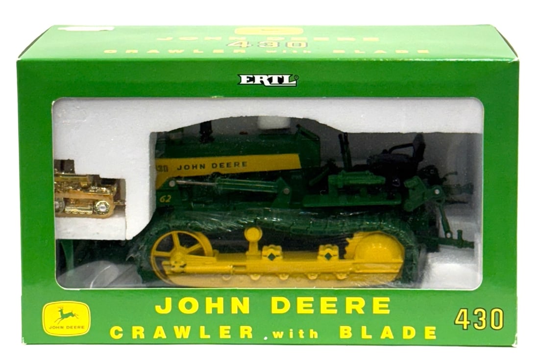 1:16 ERTL John Deere 430 Crawler with Blade: 1:16 ERTL John Deere 430 Crawler with Blade Replica in Original Box (Item# 16042A).? Factory Packaging still intact on tractor, box is in good condition.?