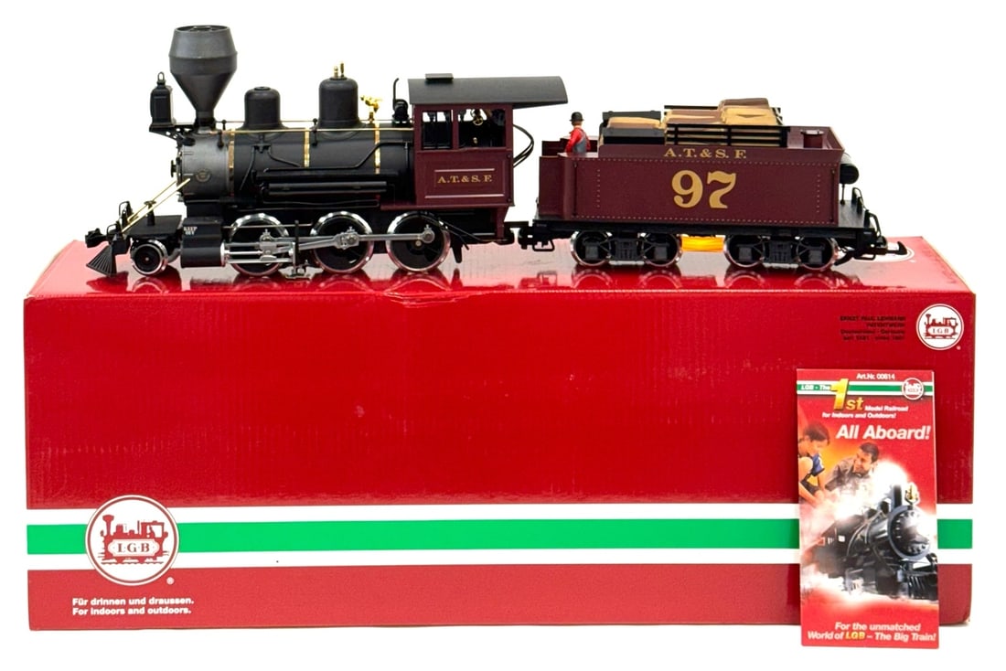 L.G.B. Santa Fe Mogul Steam Locomotive with Tender (29192) in Box: L.G.B. Santa Fe Mogul Steam Locomotive with Tender (29192) G-Scale in Box Santa Fe Mogul Steam Loco, Sound and decoder, Collection Item The Santa Fe connected the towns of the southwestern United Stat