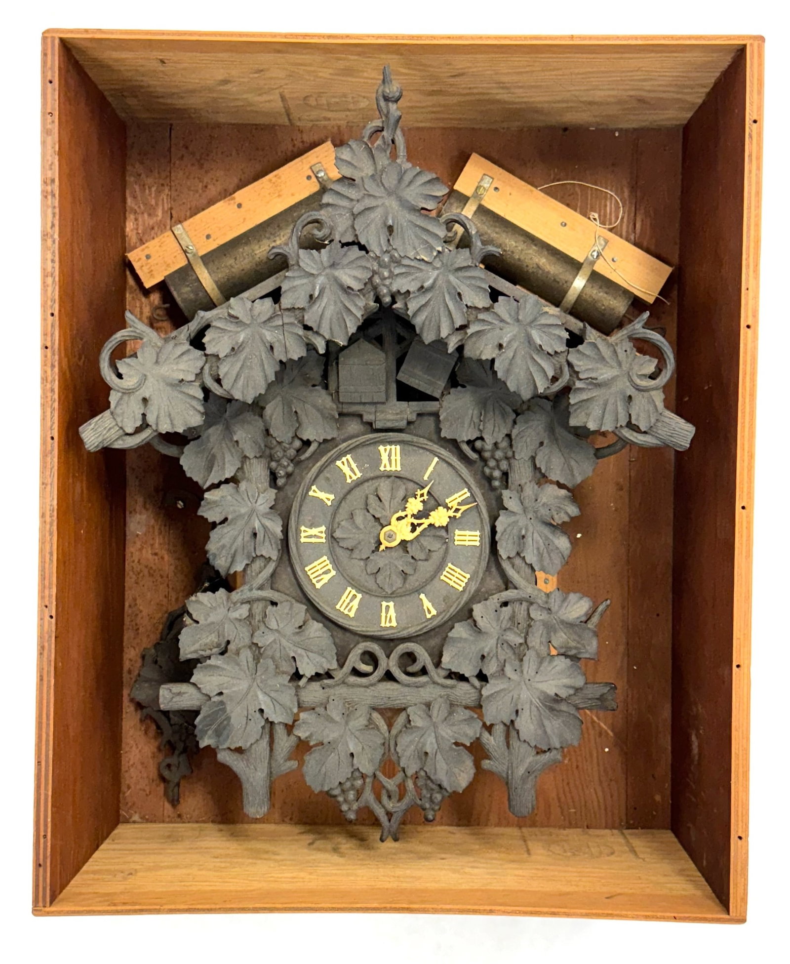 Black Forest Wood Hand Carved Double Cuckoo Clock: Black Forest Wood Hand Carved Double Cuckoo Clock.? This vintage black forest double cuckoo clock is in amazing condition.? This German clock has outstanding craftsmanship and detail.? Clock measures 
