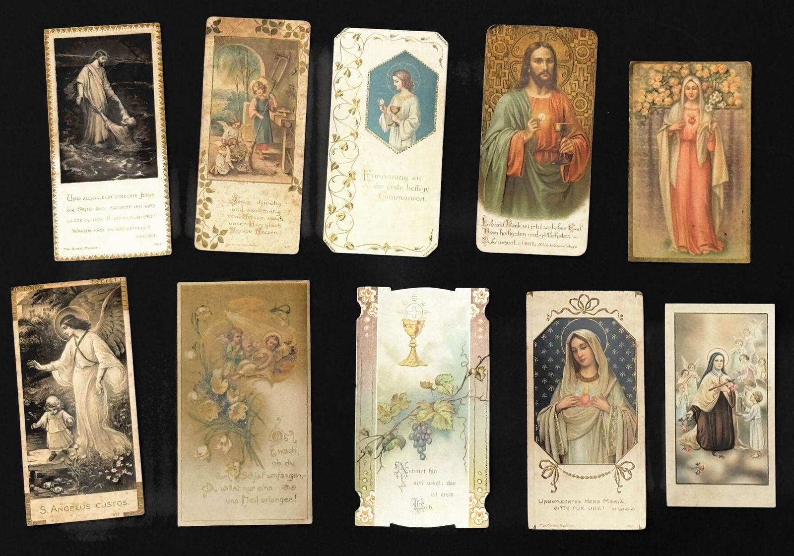(10) Antique German Diecut Prayer Devotional Cards: (10) Antique German Diecut Prayer Devotional Cards