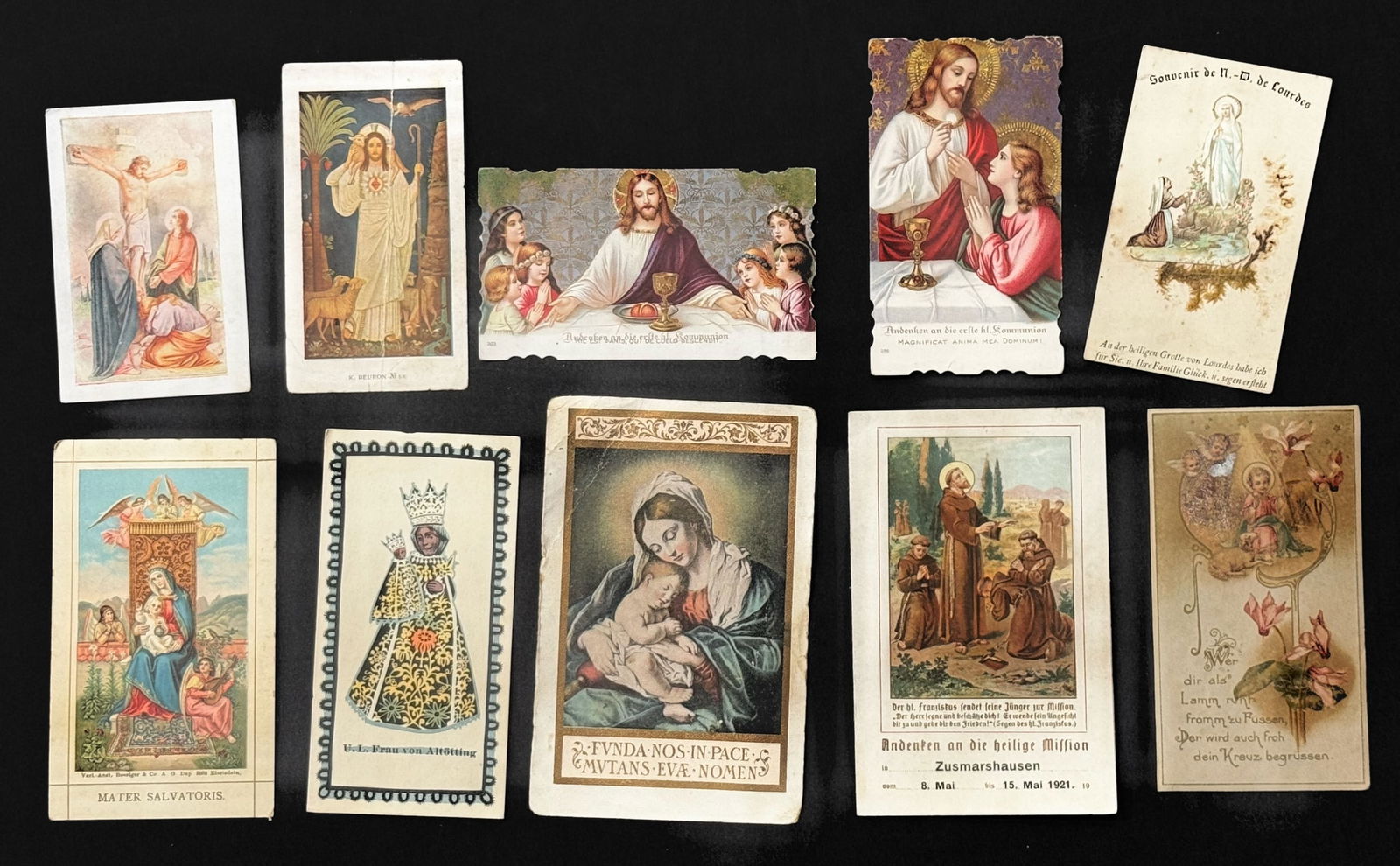 (11) Antique German Prayer Devotional Cards: (11) Antique German Prayer Devotional Cards
