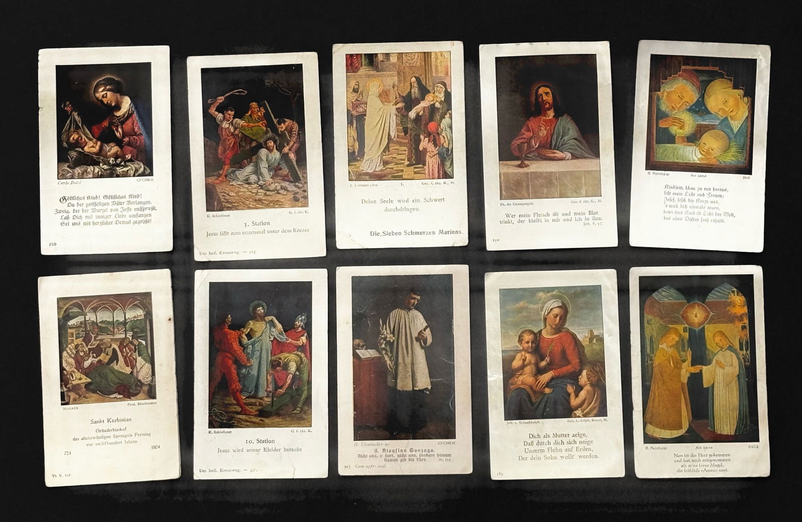 (10) Antique German Prayer Devotional Cards: (10) Antique German Prayer Devotional Cards
