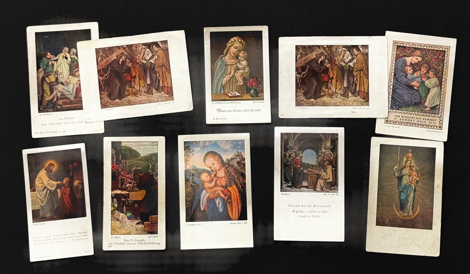 (10) Antique German Prayer Devotional Cards: (10) Antique German Prayer Devotional Cards