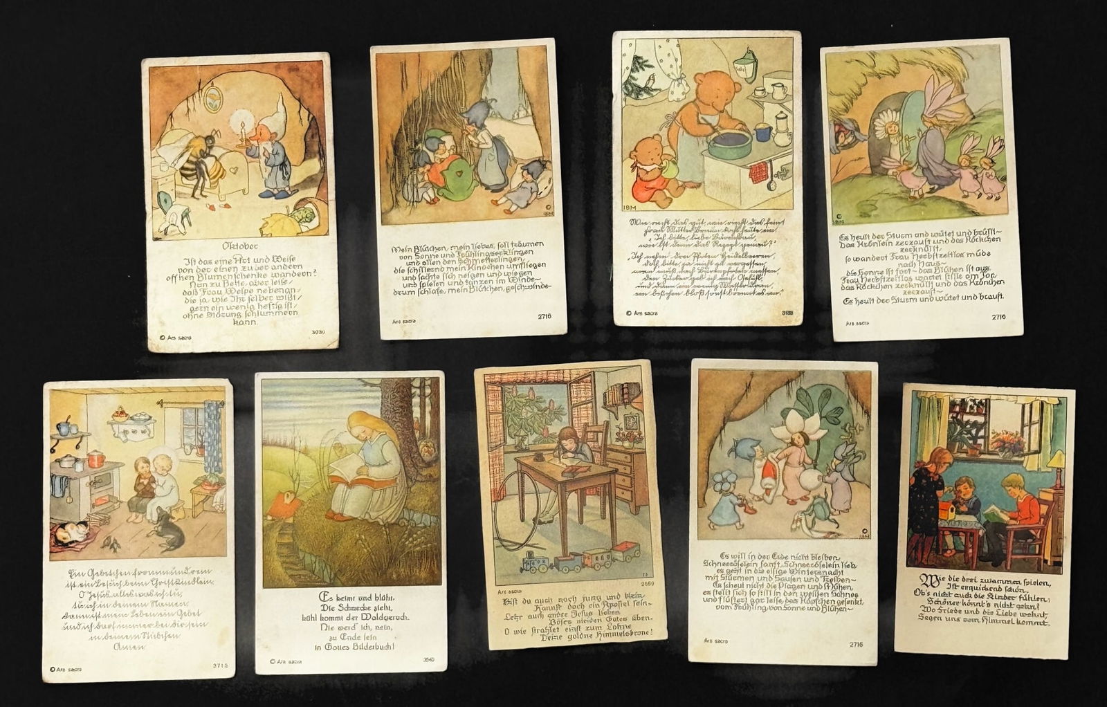 (9) Antique German Prayer Devotional Cards: (9) Antique German Prayer Devotional Cards
