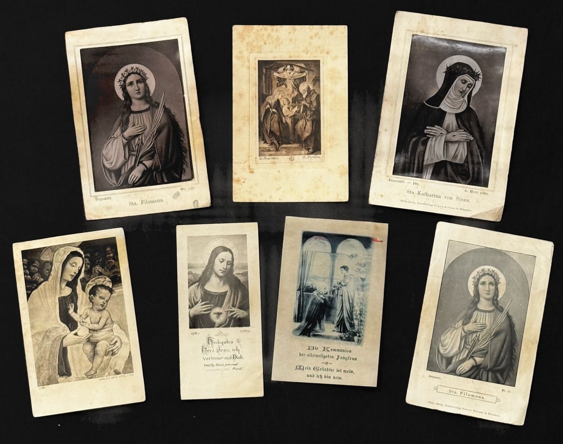 (7) Antique German Prayer Devotional Cards: (7) Antique German Prayer Devotional Cards