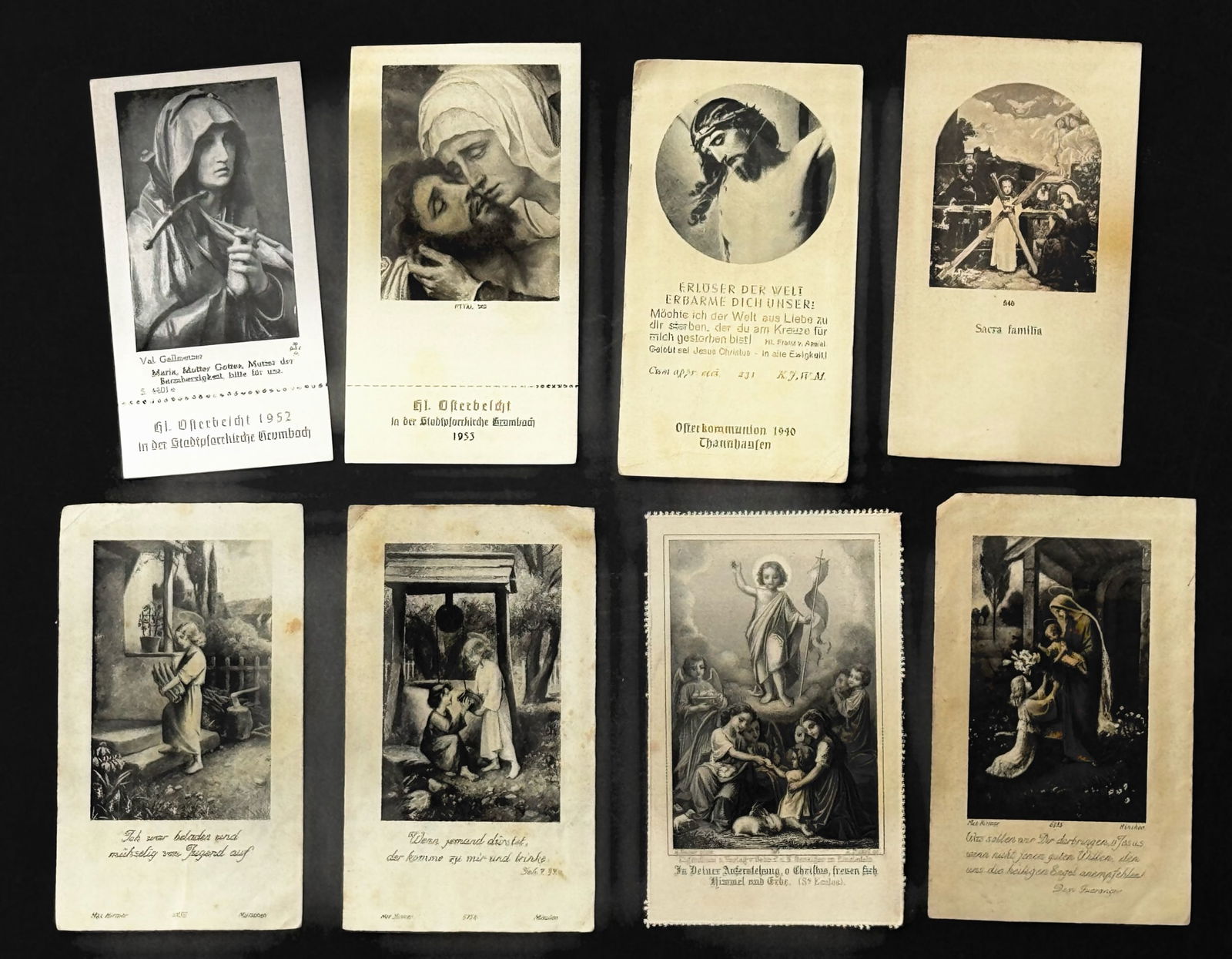 (8) Antique German Prayer Devotional Cards: (8) Antique German Prayer Devotional Cards