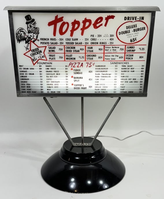 Famous Topper Drive-In DS Lighted Menu Board Sign (1 of 11)