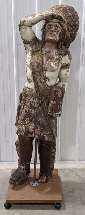 Vintage Painted Wood Carved Indian Statue (1 of 11)