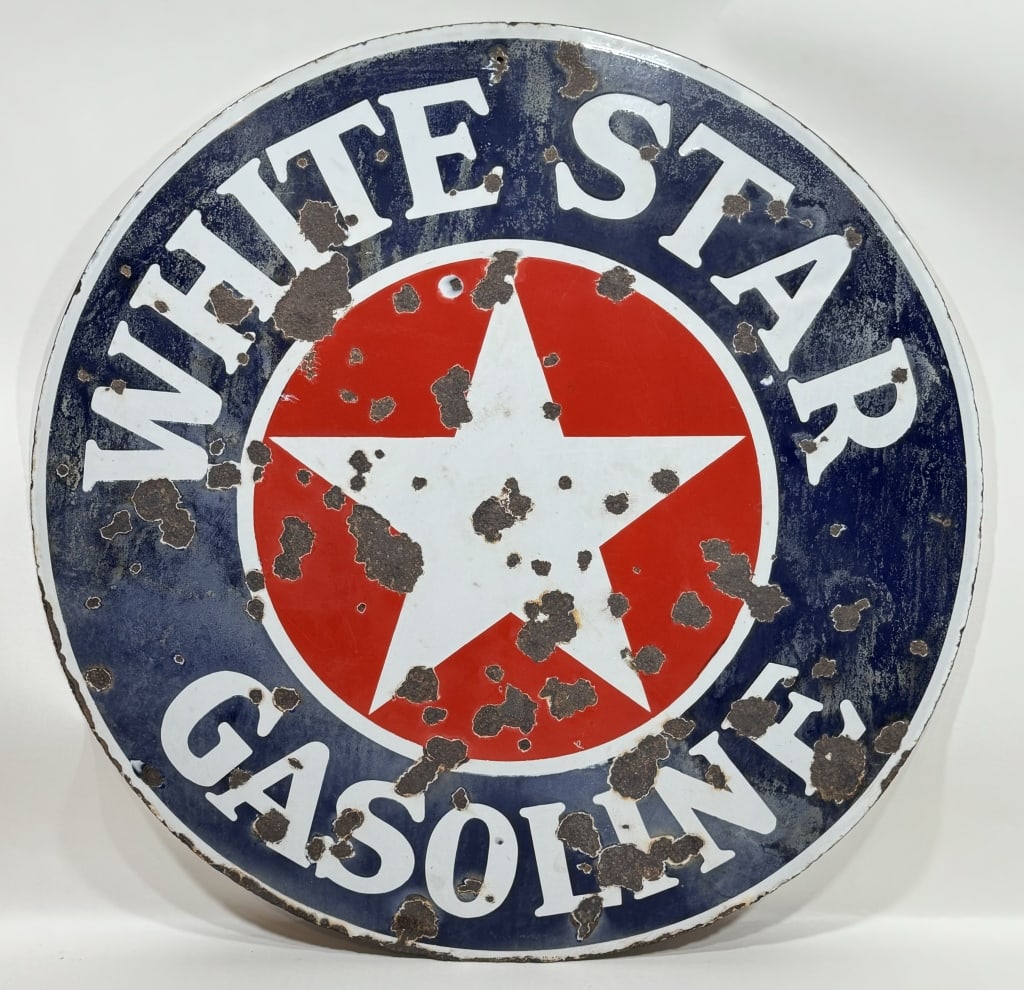 3ft Vintage DSP White Star Gasoline Adv Sign (1 of 13)