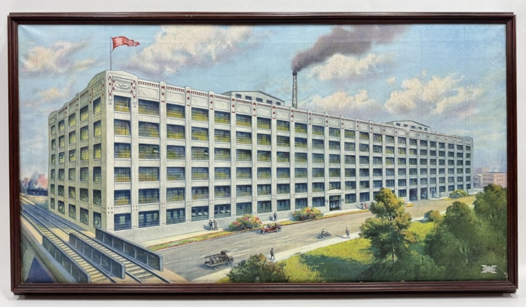 Excelsior Motorcycle Factory Building Oleograph (1 of 15)