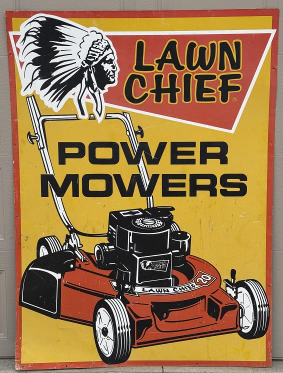 5ft Vintage SST Lawn Chief Lawn Mowers Adv Sign (1 of 8)