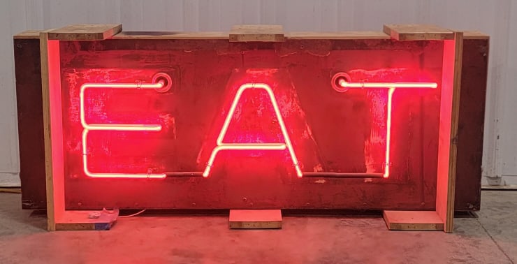 Vintage Metal "EAT" Neon Sign (1 of 9)