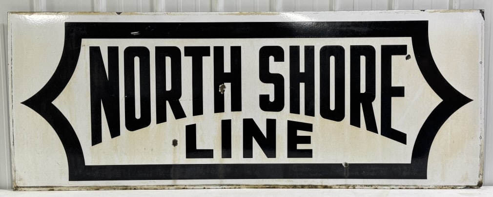 6ft Vintage SSP North Shore Lines Railroad Sign (1 of 10)
