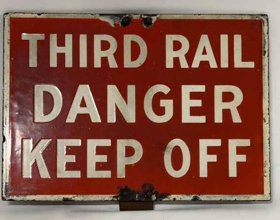 Antique SSP Chicago Third Rail Danger Sign (1 of 5)