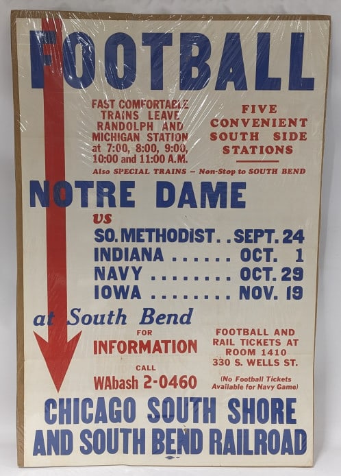 Notre Dame Football South Shore Railroad Poster (1 of 4)