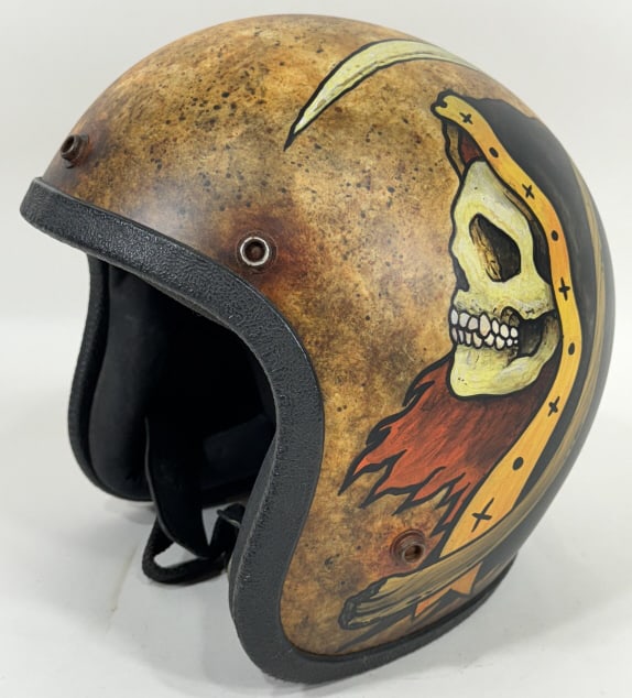 Custom Painted 1970s Motorcycle Helmet (1 of 10)
