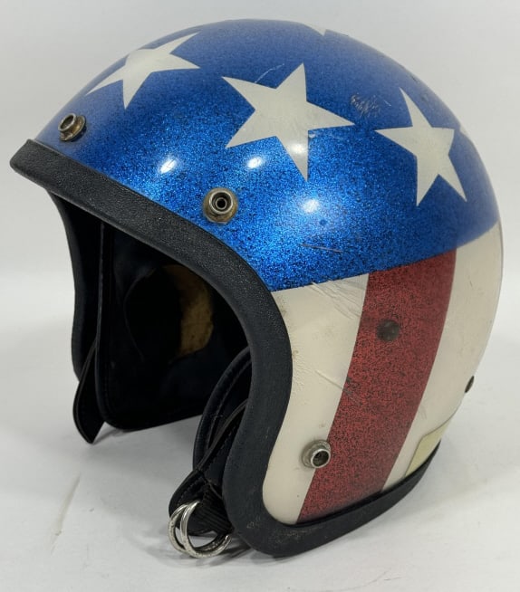 1970s Stars & Stripes Easy Rider Motorcycle Helmet (1 of 8)