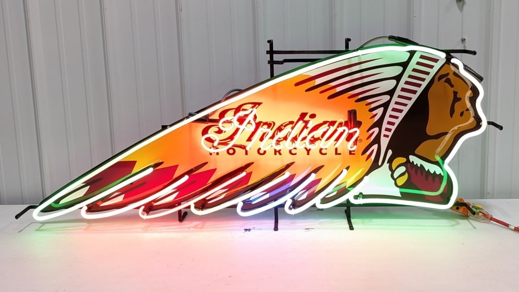 Custom Indian Motorcycle Six-Color Neon Sign (1 of 8)