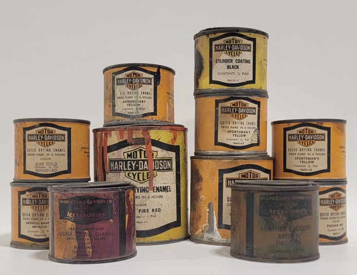 Lot Of 11 Vintage Harley-Davidson Paint Cans (1 of 13)