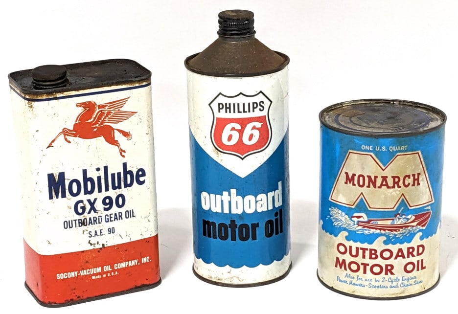 (3) Vintage Outboard Motor Oil & Gear Oil Cans (1 of 10)