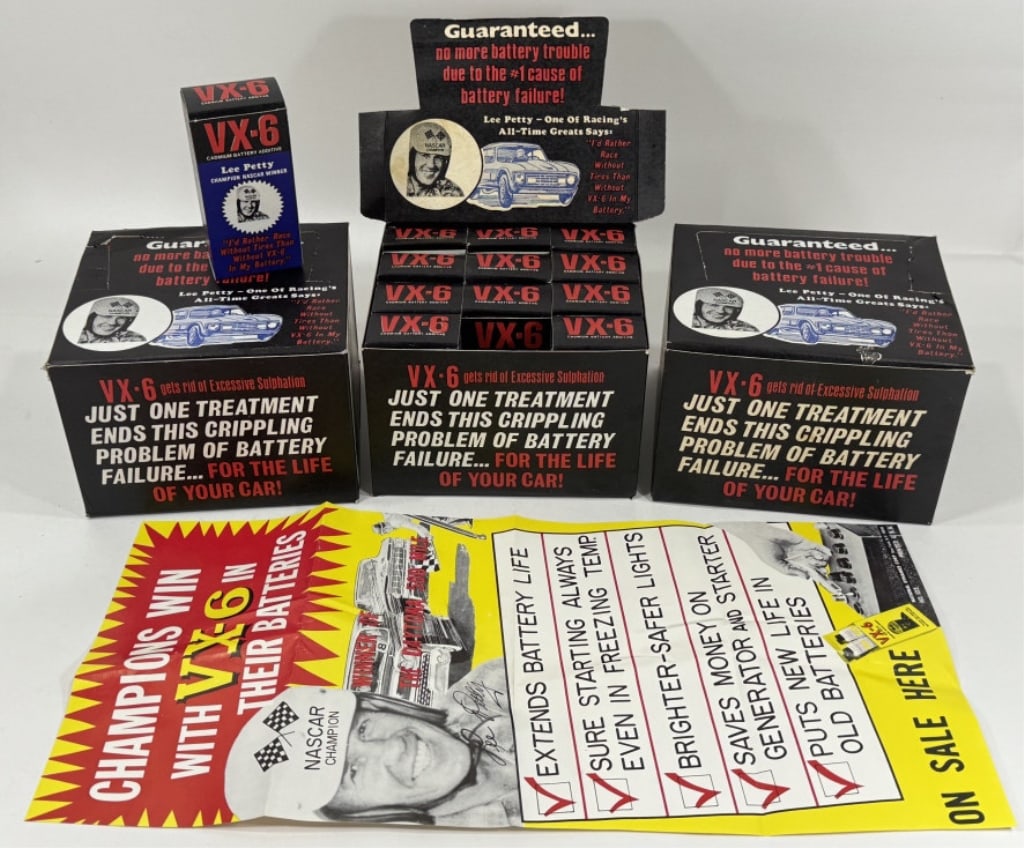 (3) NOS VX-6 Auto Battery Additive Store Displays (1 of 15)